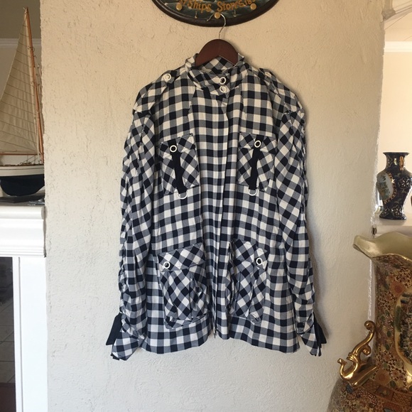 Jonathan Simkhai Gingham Twill Utility Jacket - Picture 7 of 15